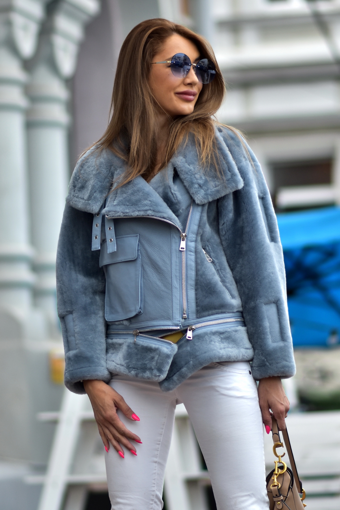 Дубленка-авиатор укороченная