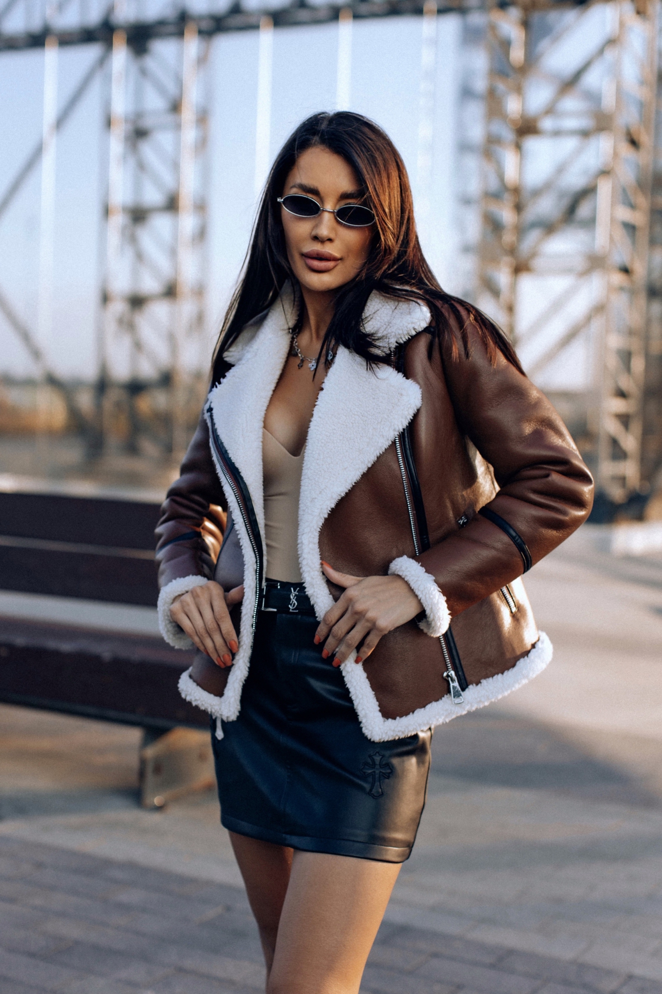 Стильная дубленка