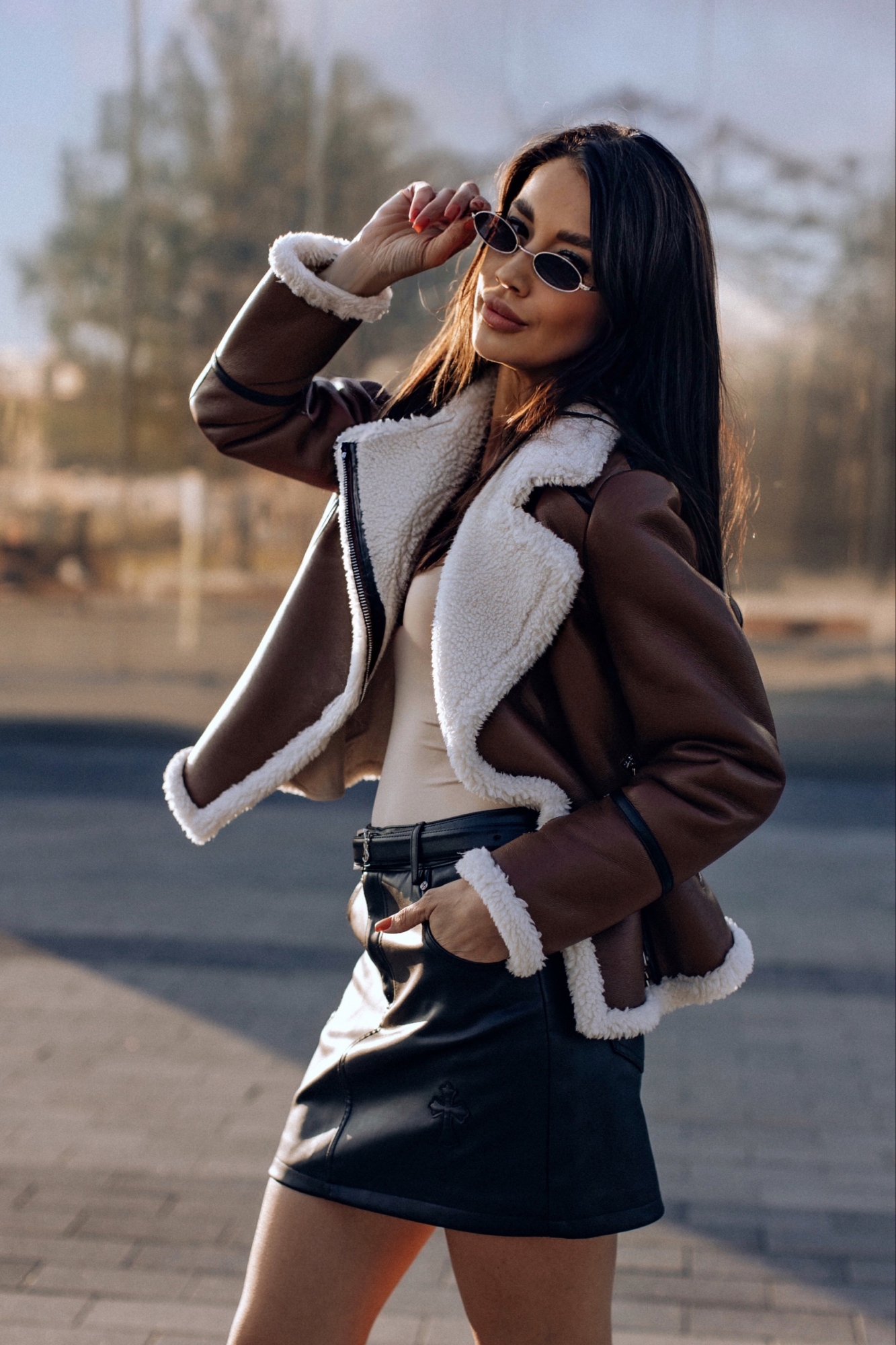 Стильная дубленка