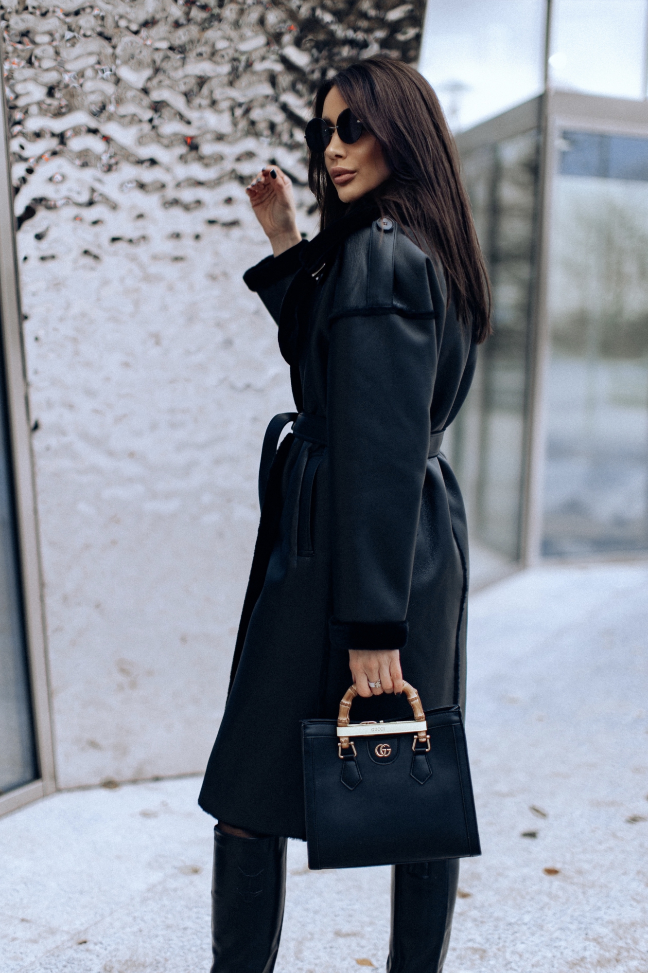 Эко дубленка удлиненная