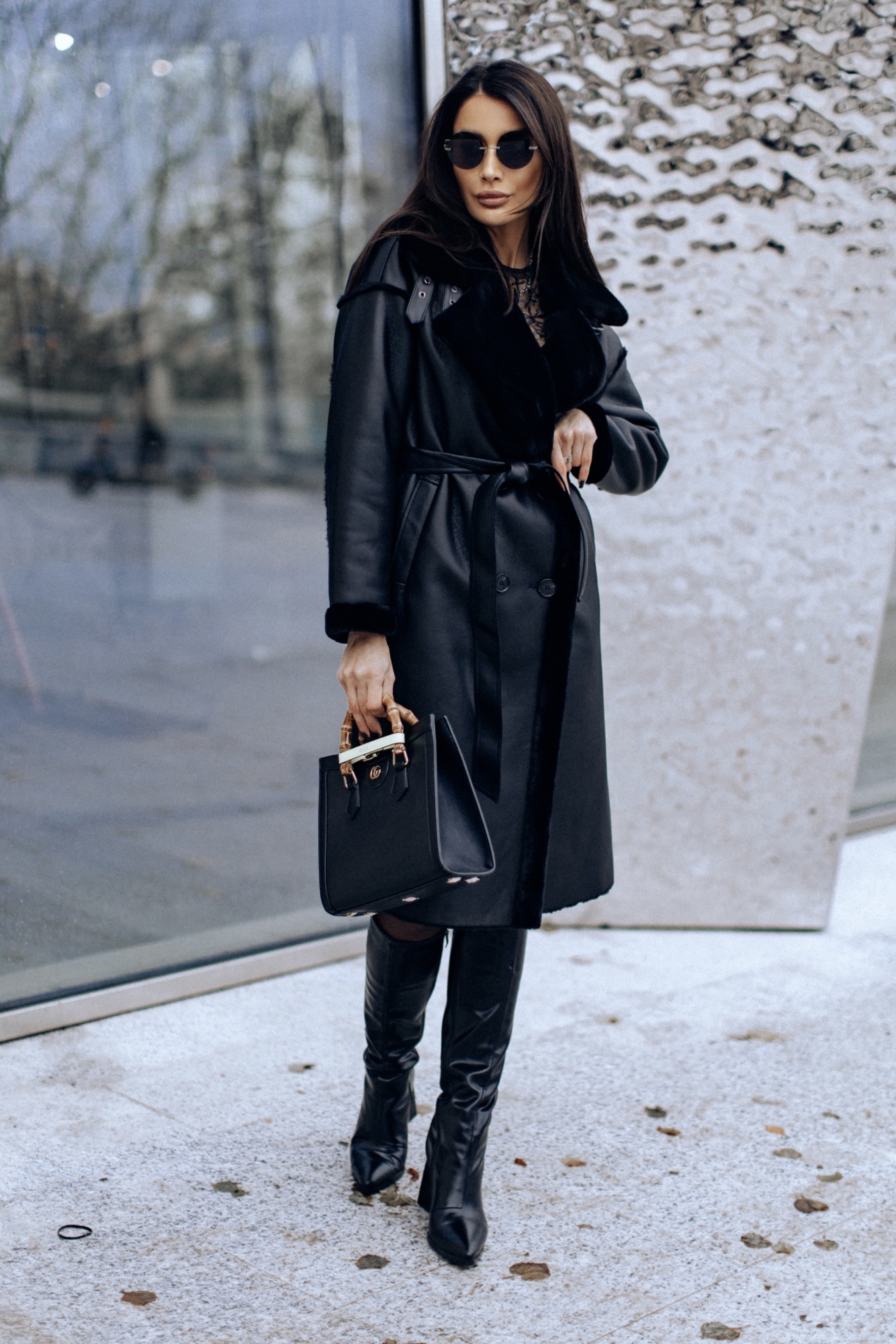 Эко дубленка удлиненная