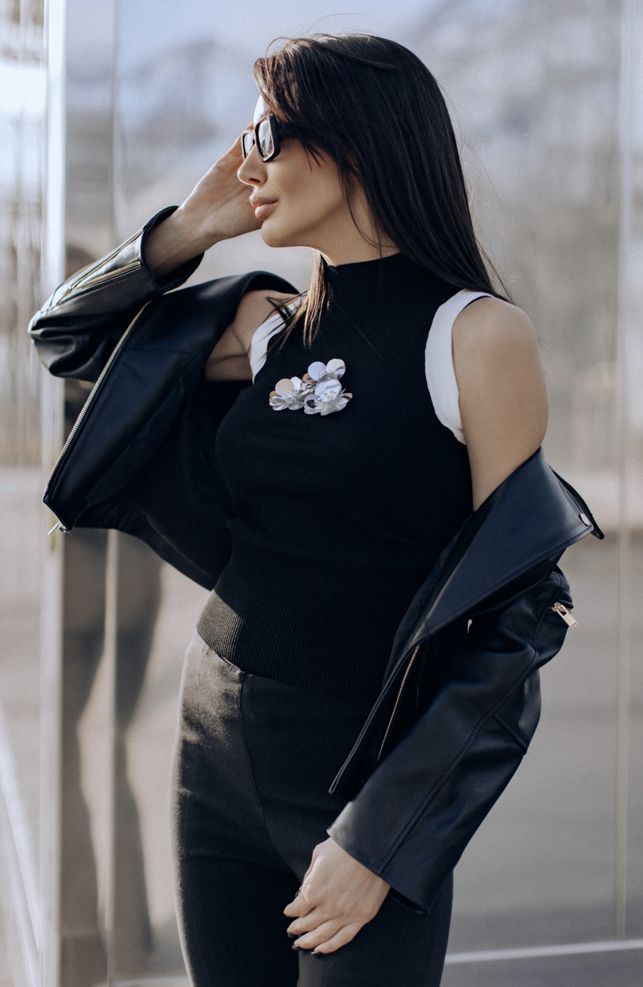 Косуха из гладкой кожи