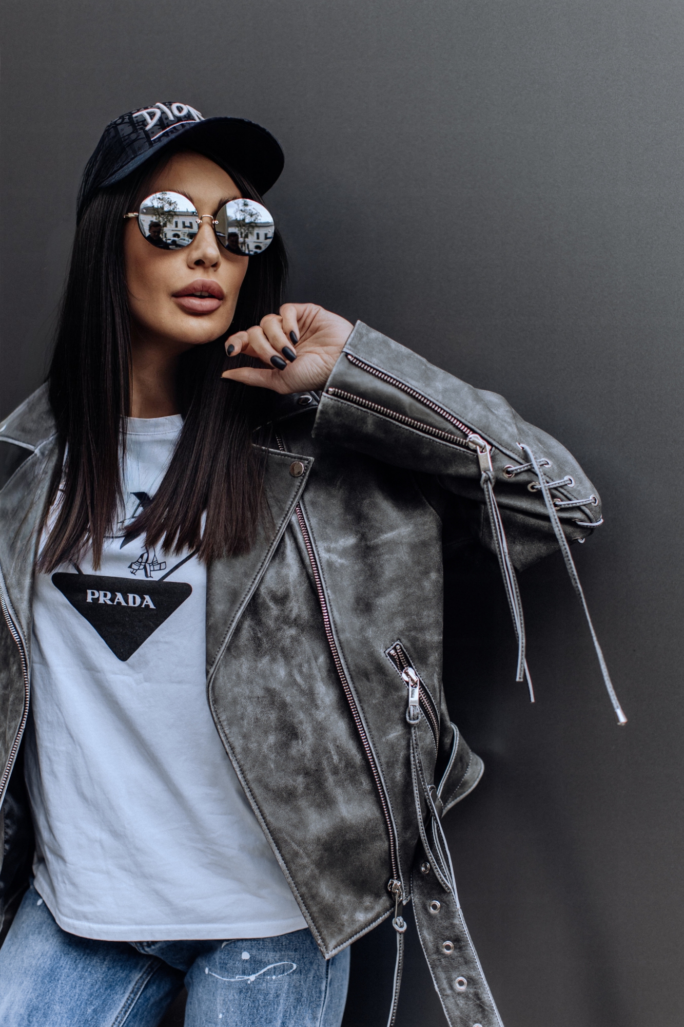 Винтажная кожаная куртка