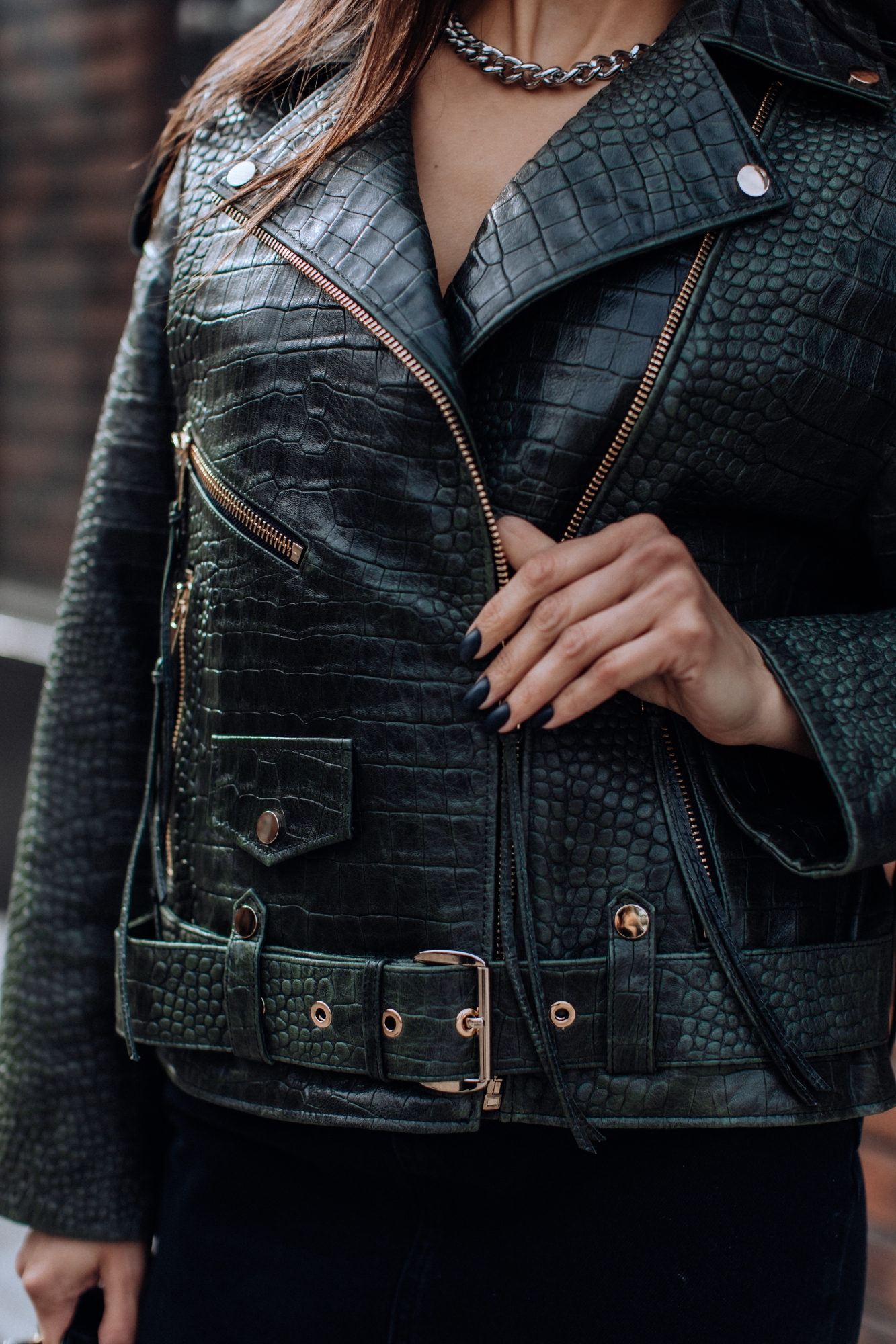 Куртка косуха под кроко