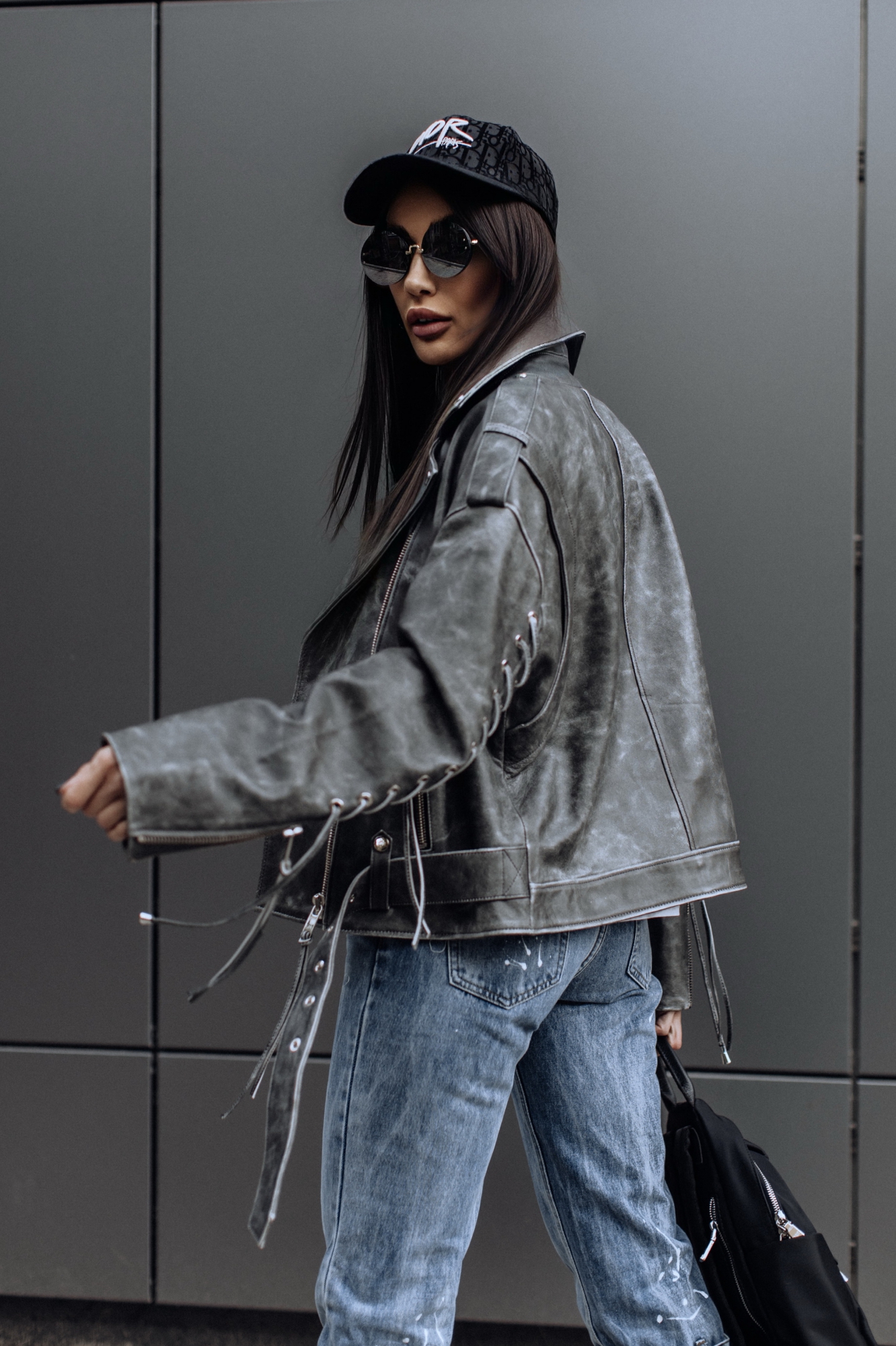 Винтажная кожаная куртка