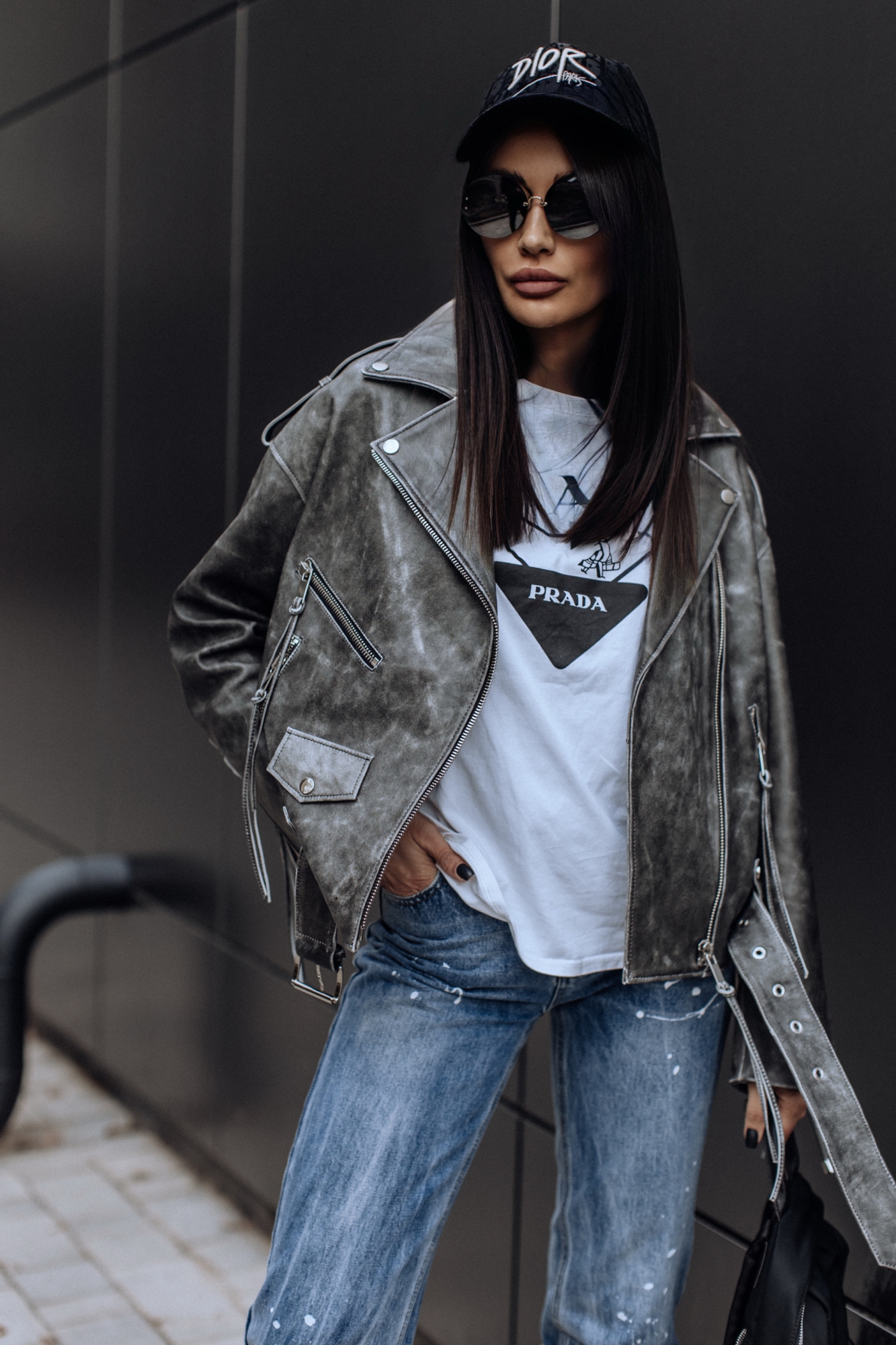 Винтажная кожаная куртка