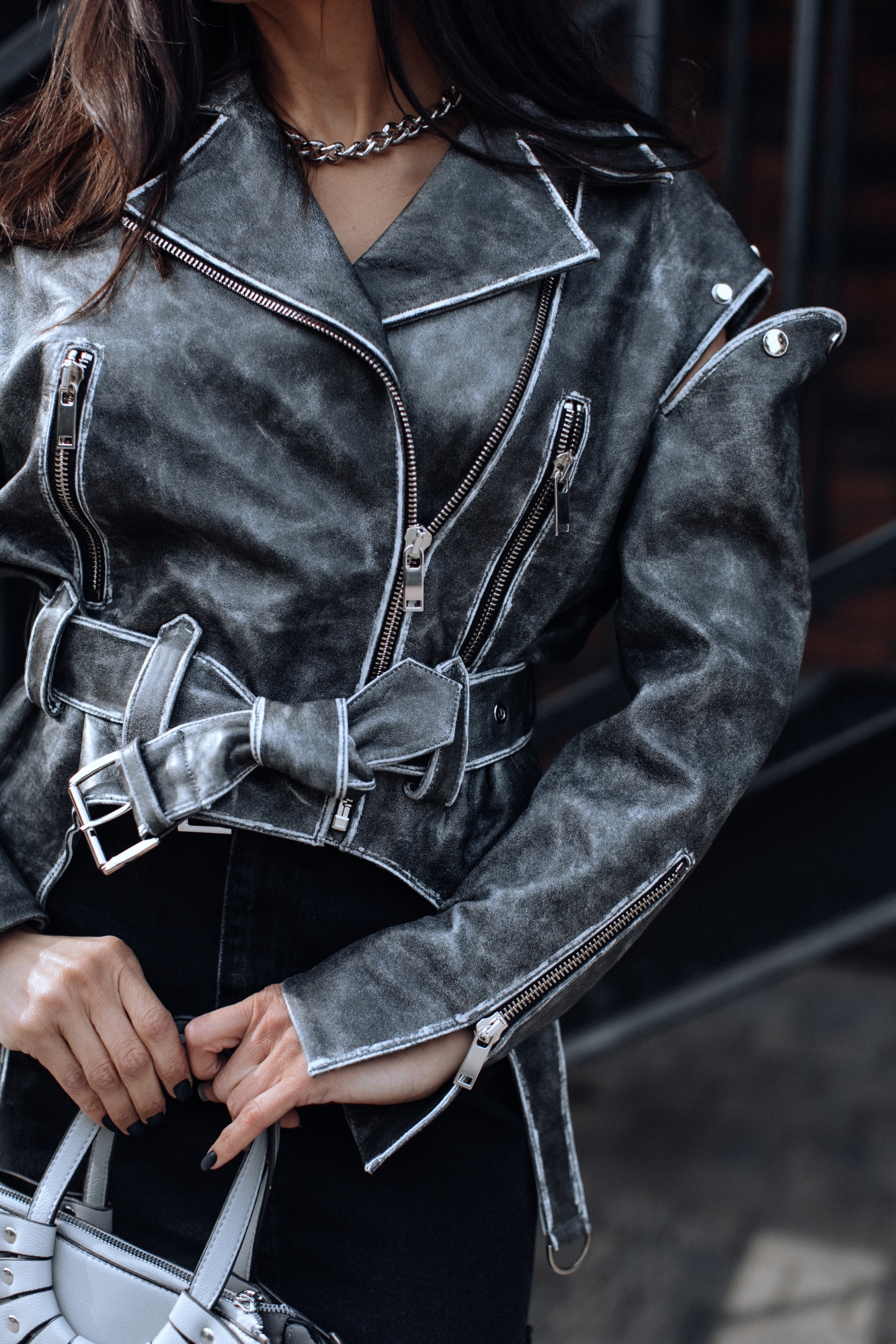 Винтажная кожаная куртка