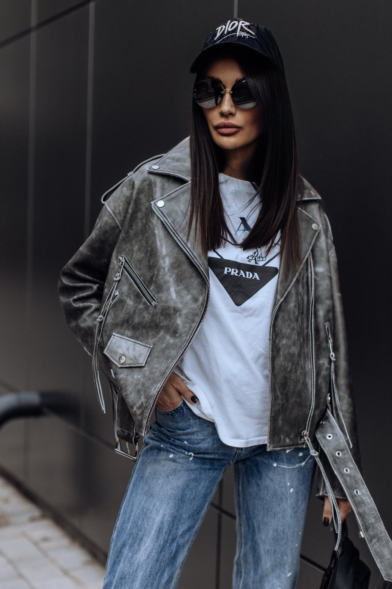 Винтажная кожаная куртка