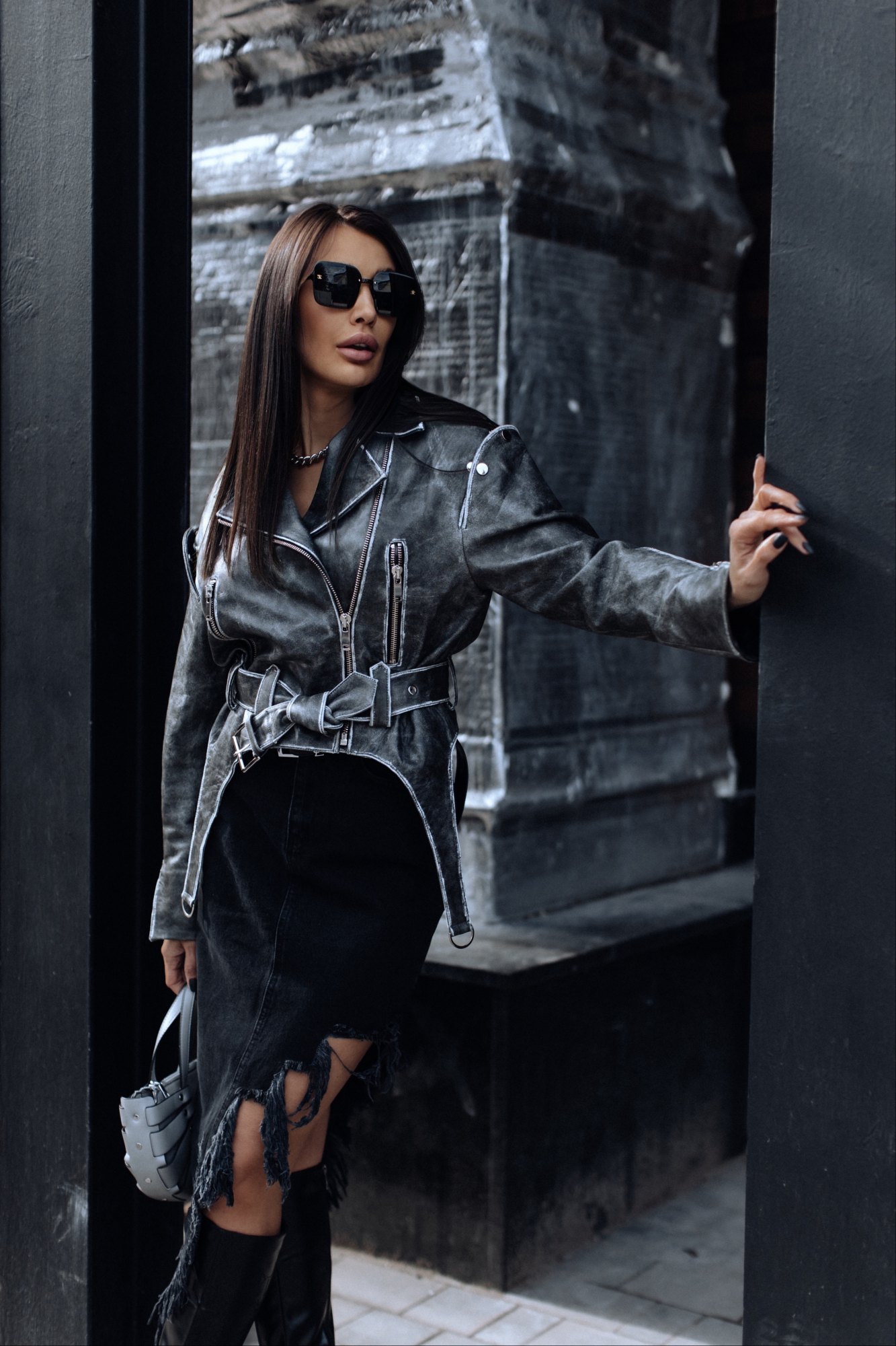 Винтажная кожаная куртка