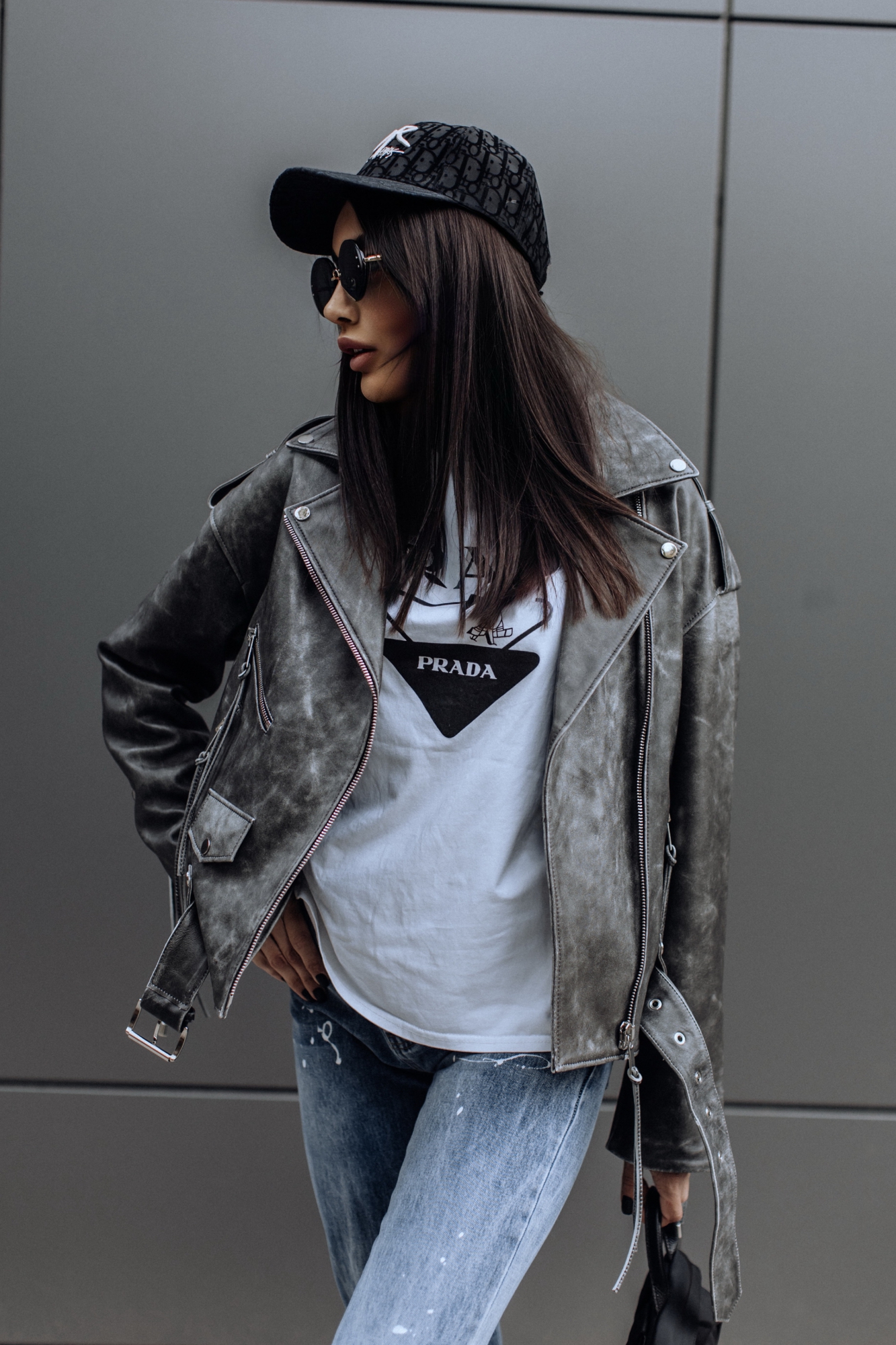 Винтажная кожаная куртка