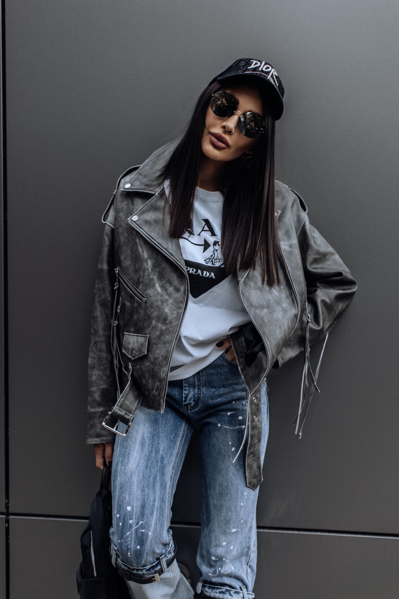 Винтажная кожаная куртка