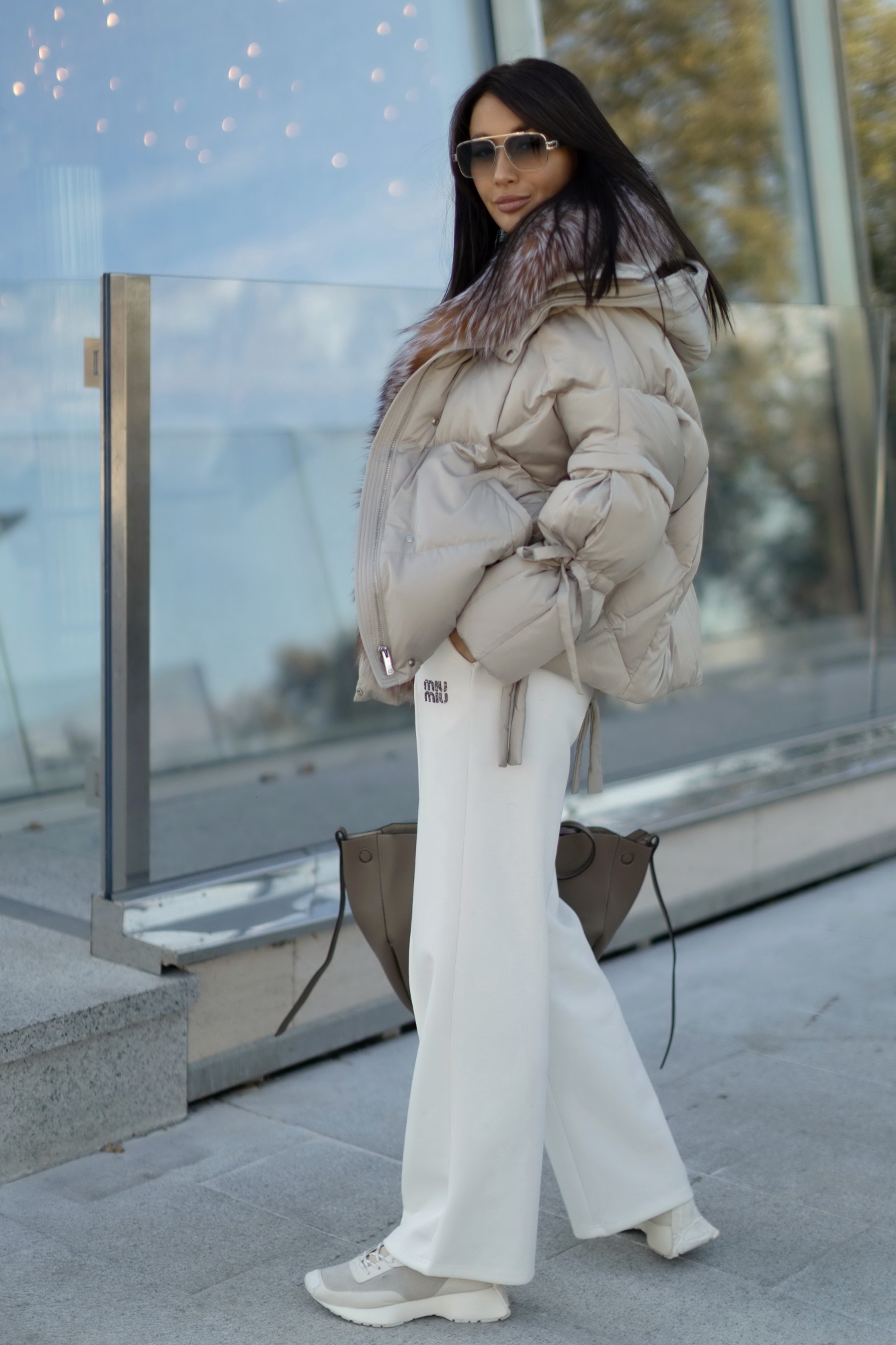 Пуховичок с мехом лисы