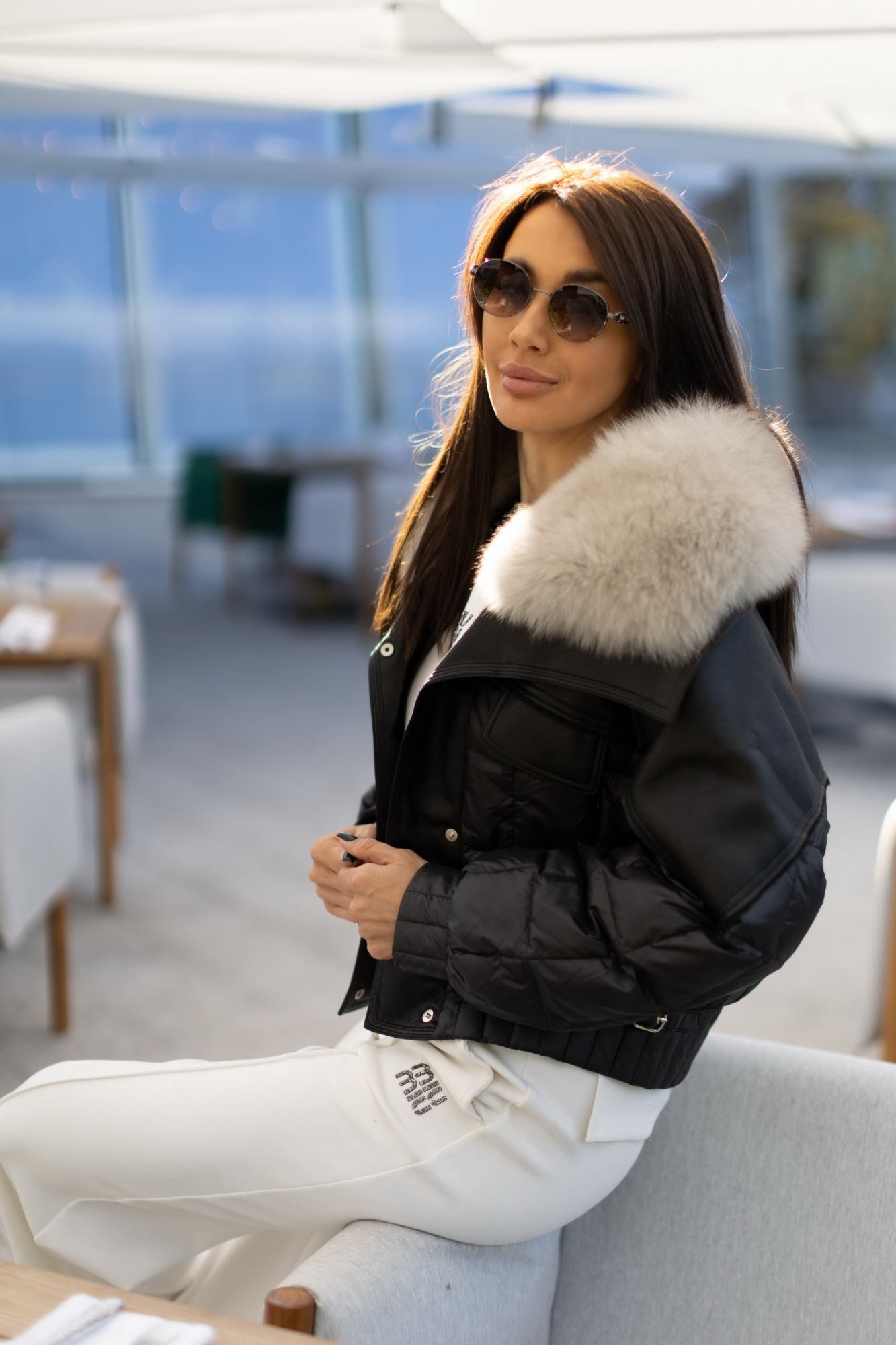 Курточка с мехом песца