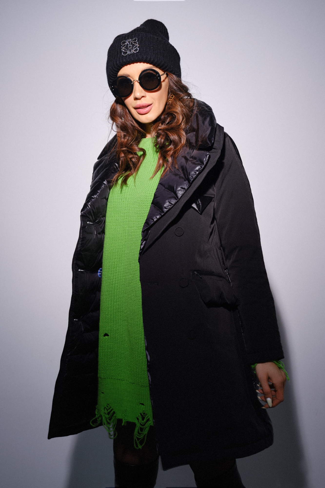 Стильный пуховик в стиле Prada