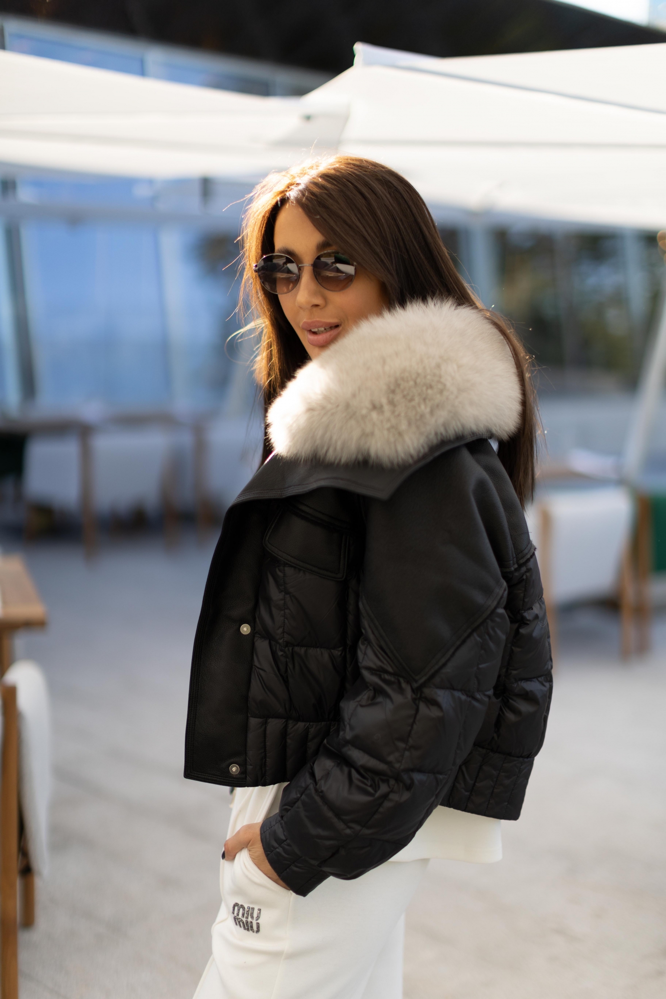 Курточка с мехом песца