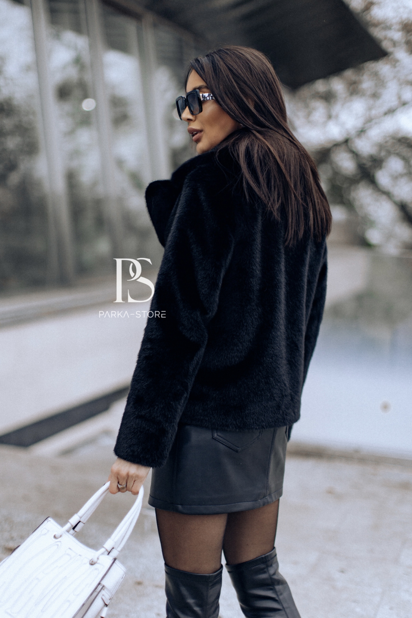 Укороченная эко шубка под норку