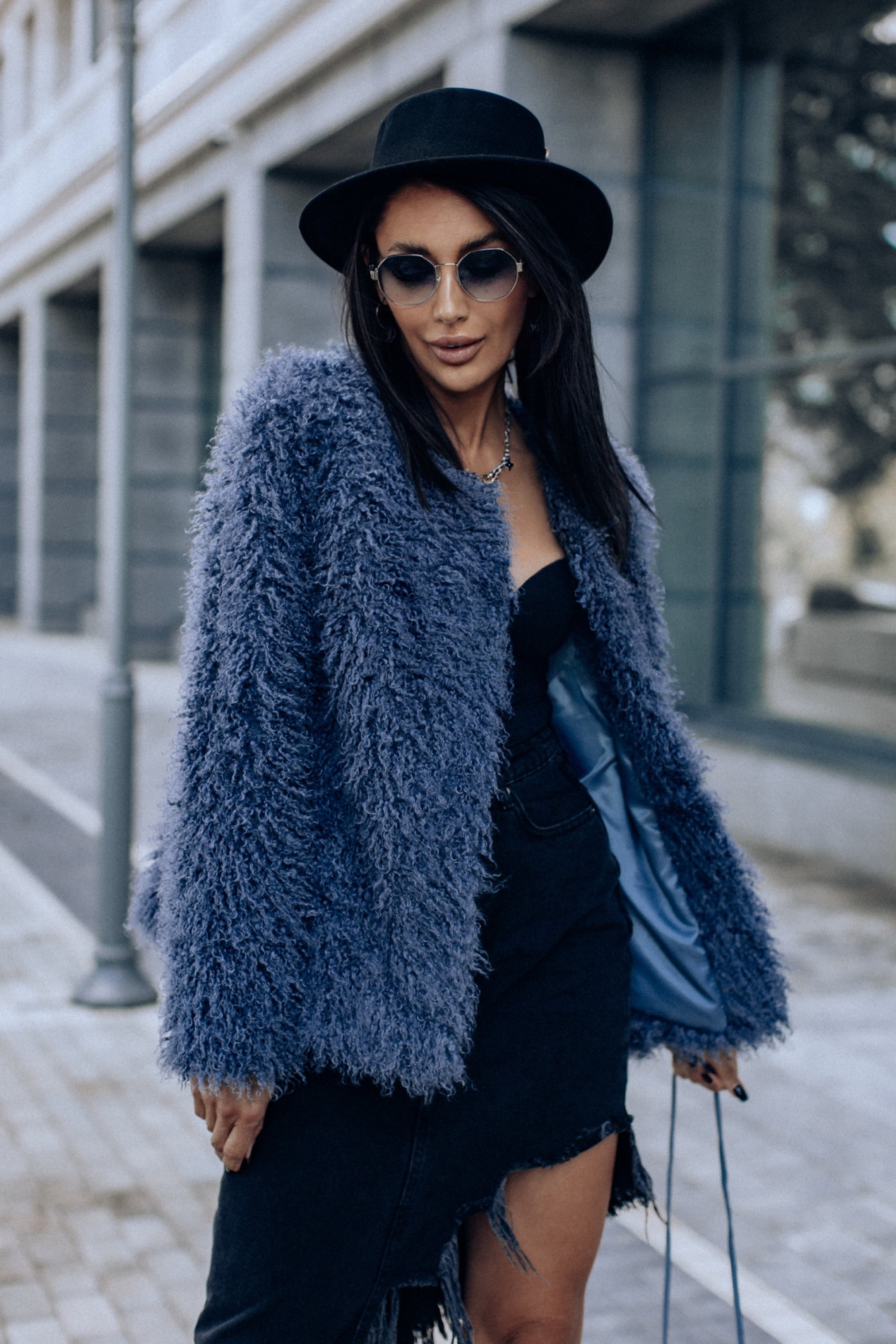 Шубка из экомеха. Лама