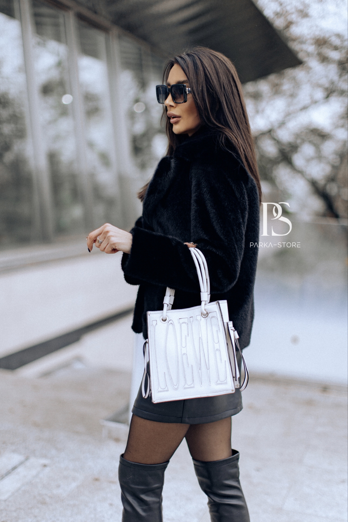 Укороченная эко шубка под норку