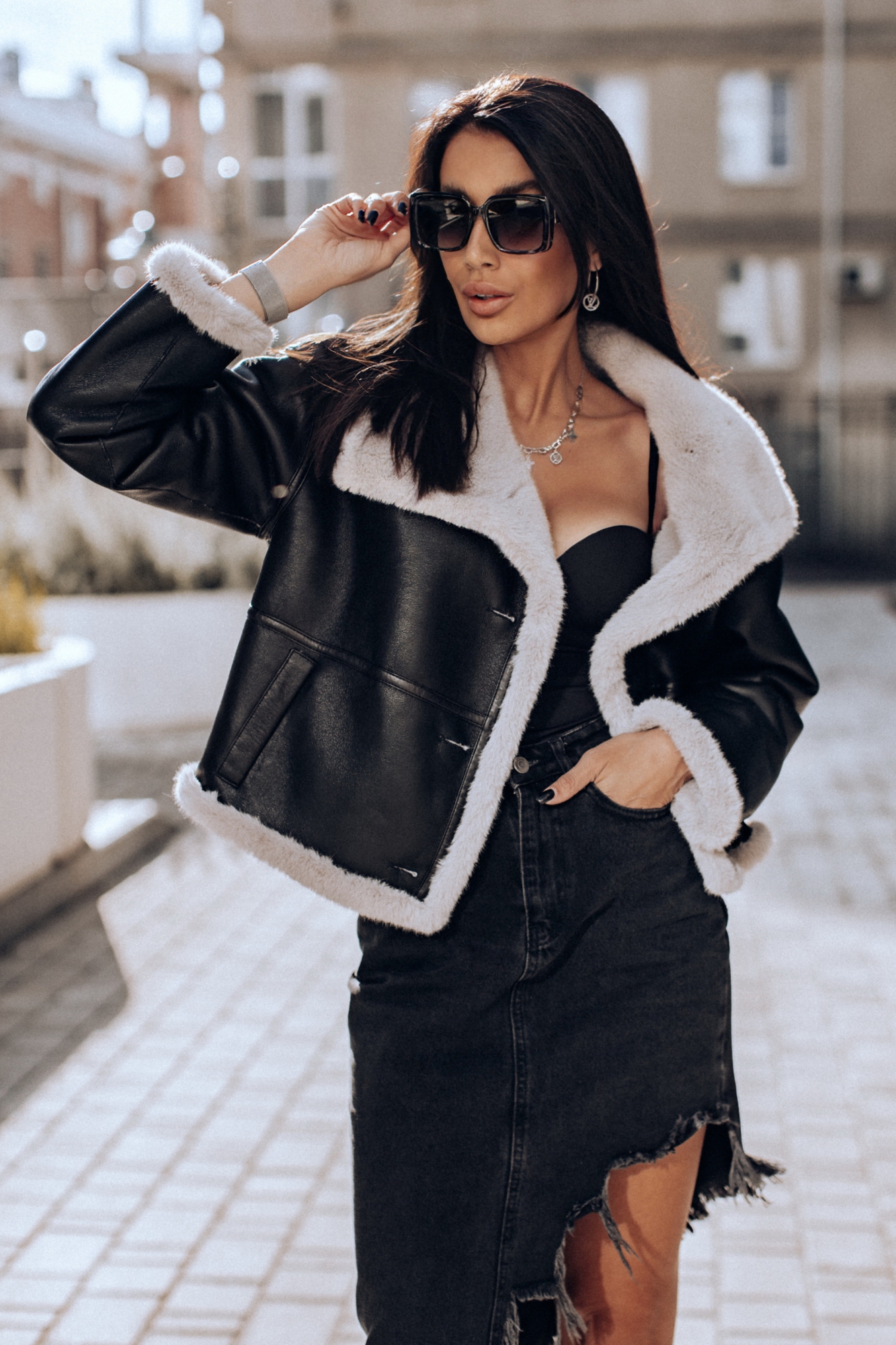 Дубленка с эконоркой