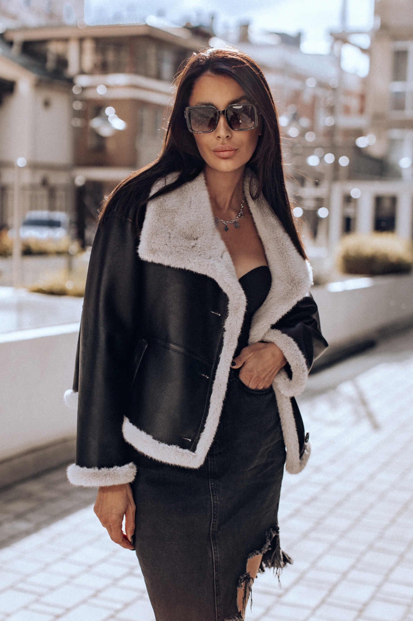 Дубленка с эконоркой