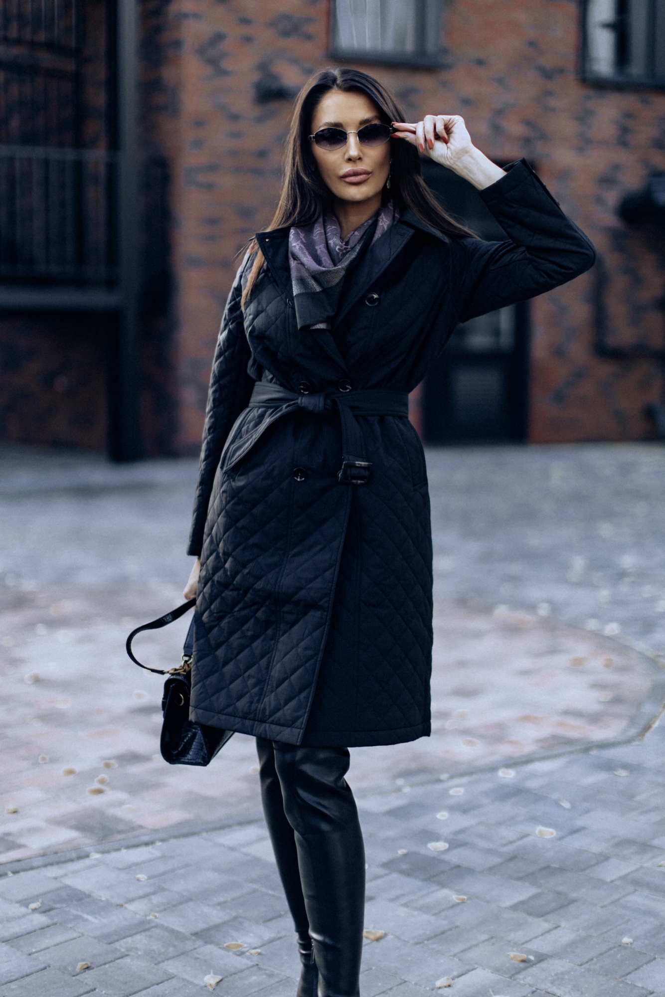 Стеганное пальто