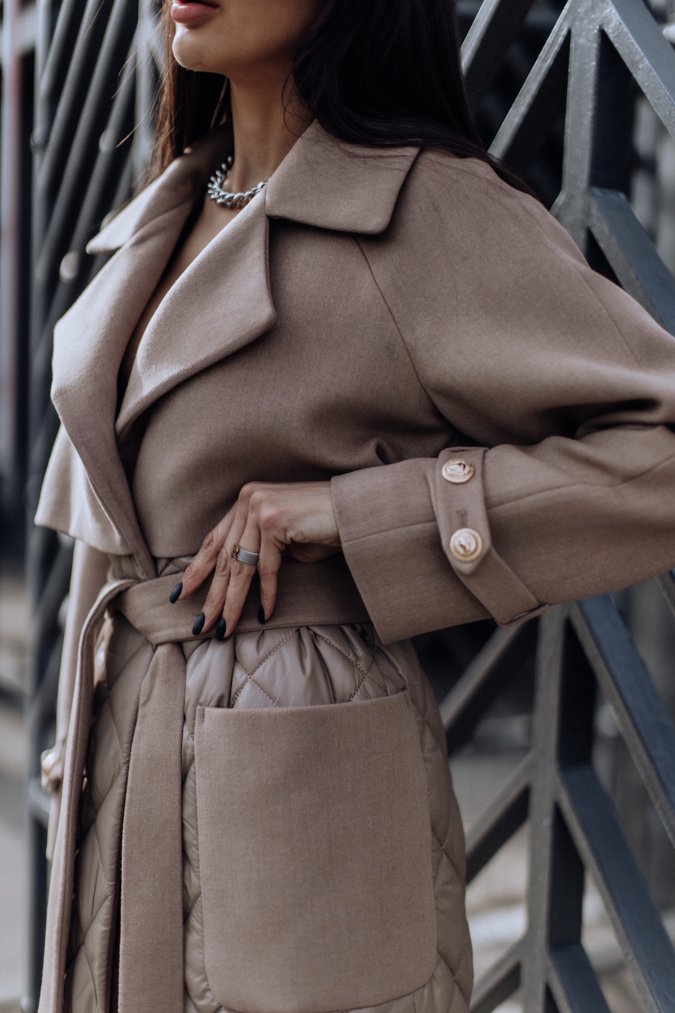 Турецкое комбинированное пальто