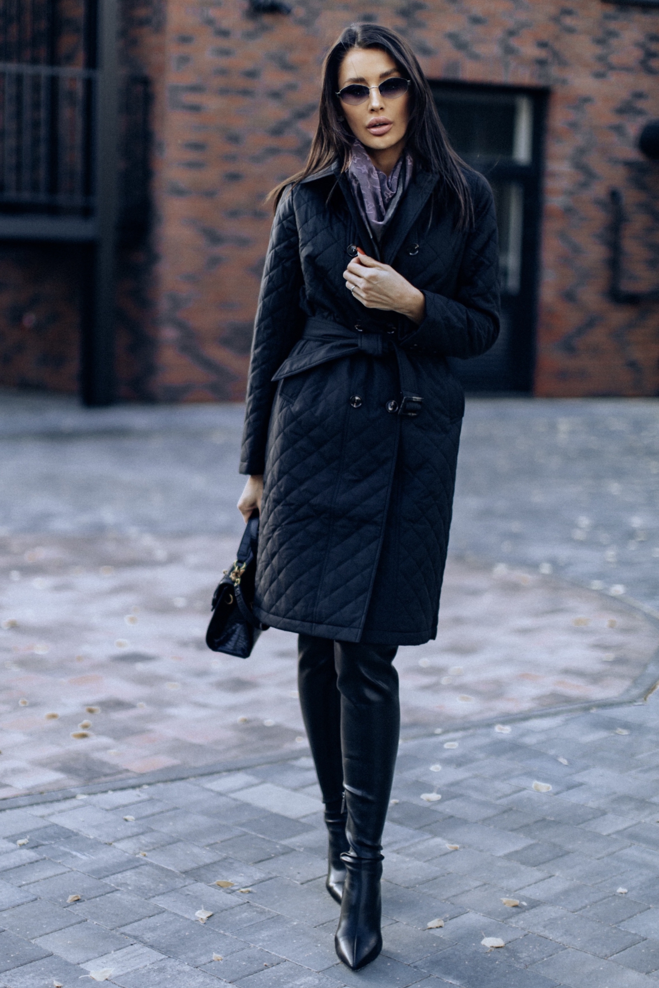 Стеганное пальто