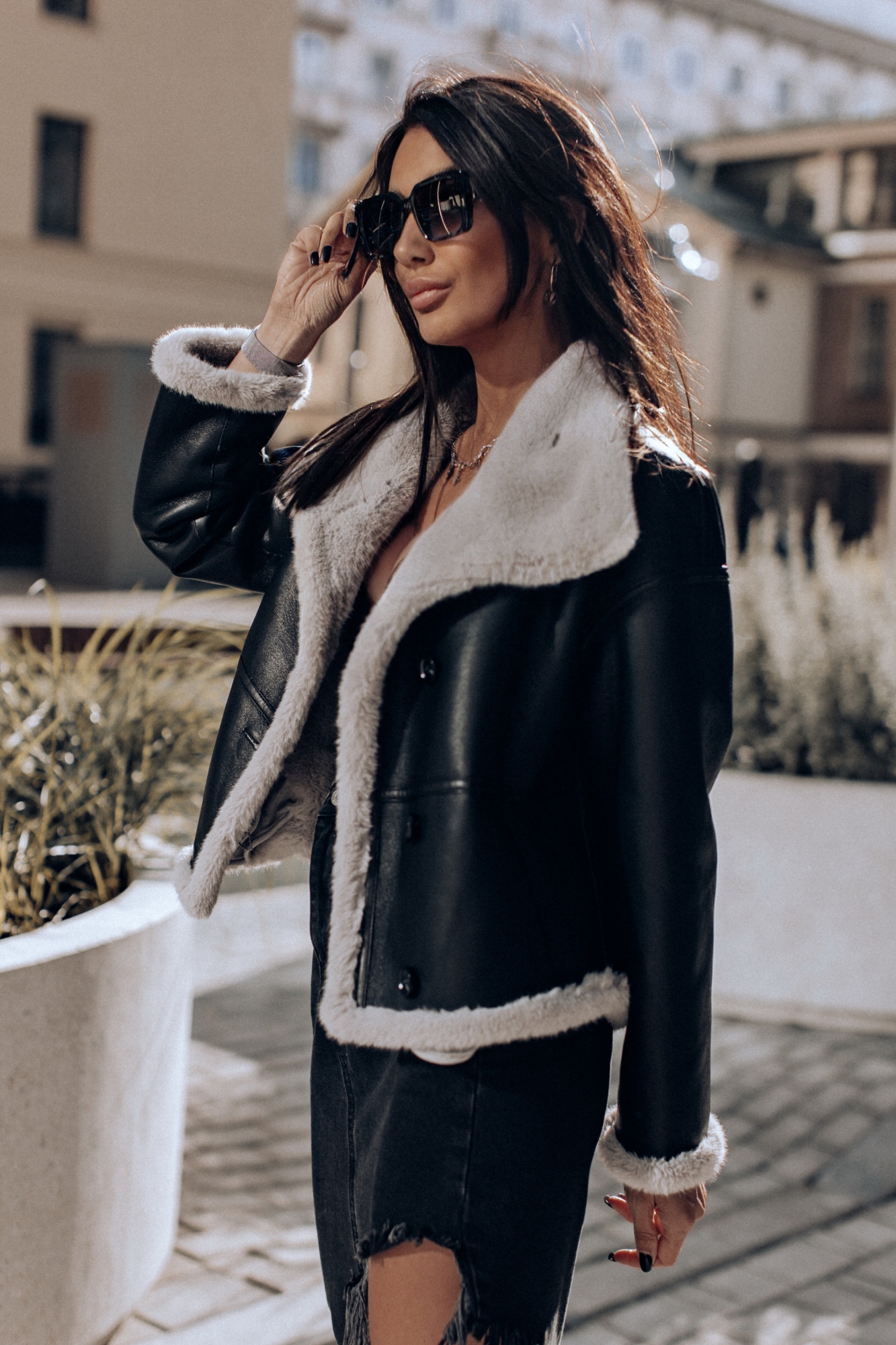 Дубленка с эконоркой