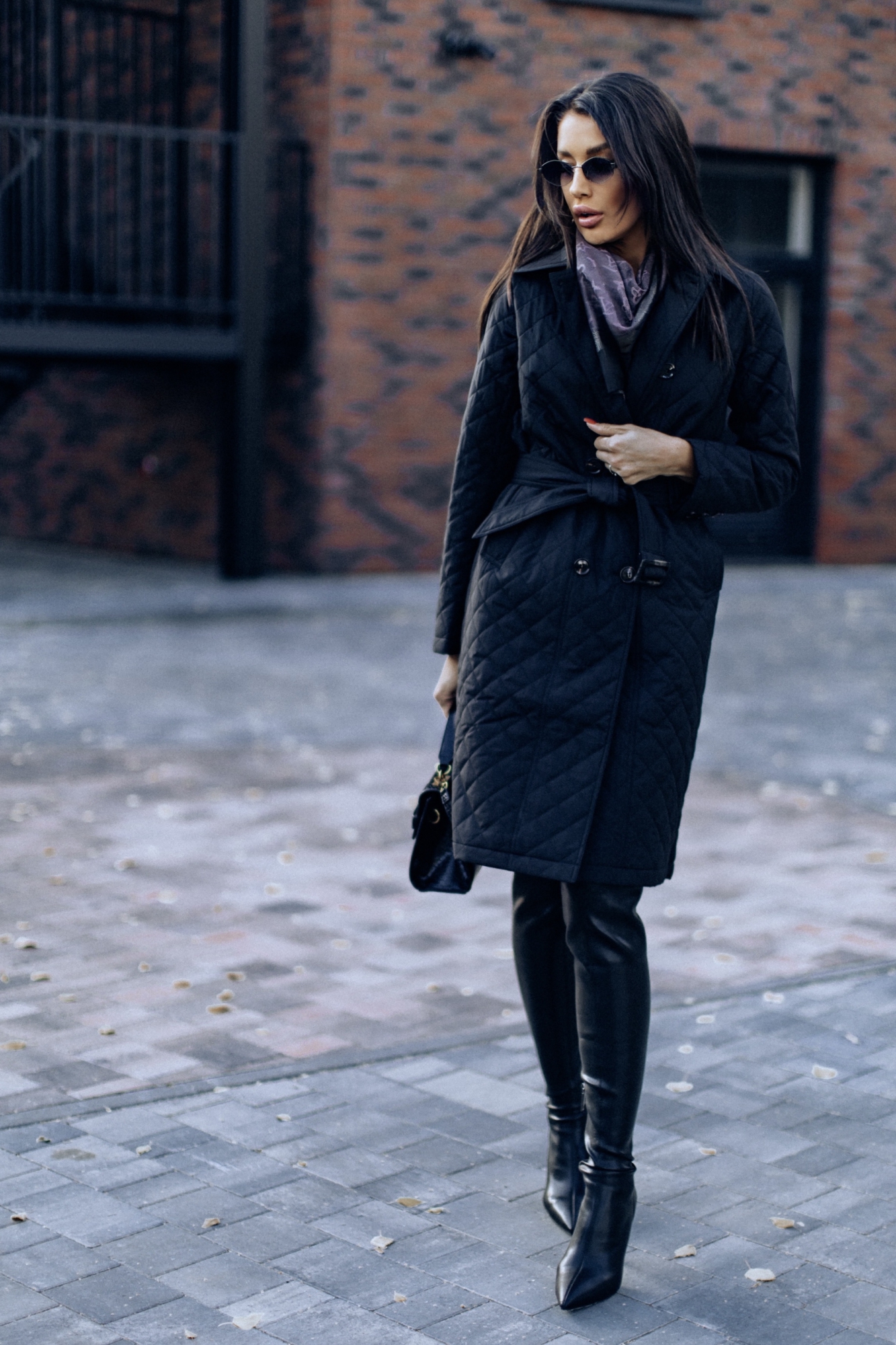 Стеганное пальто