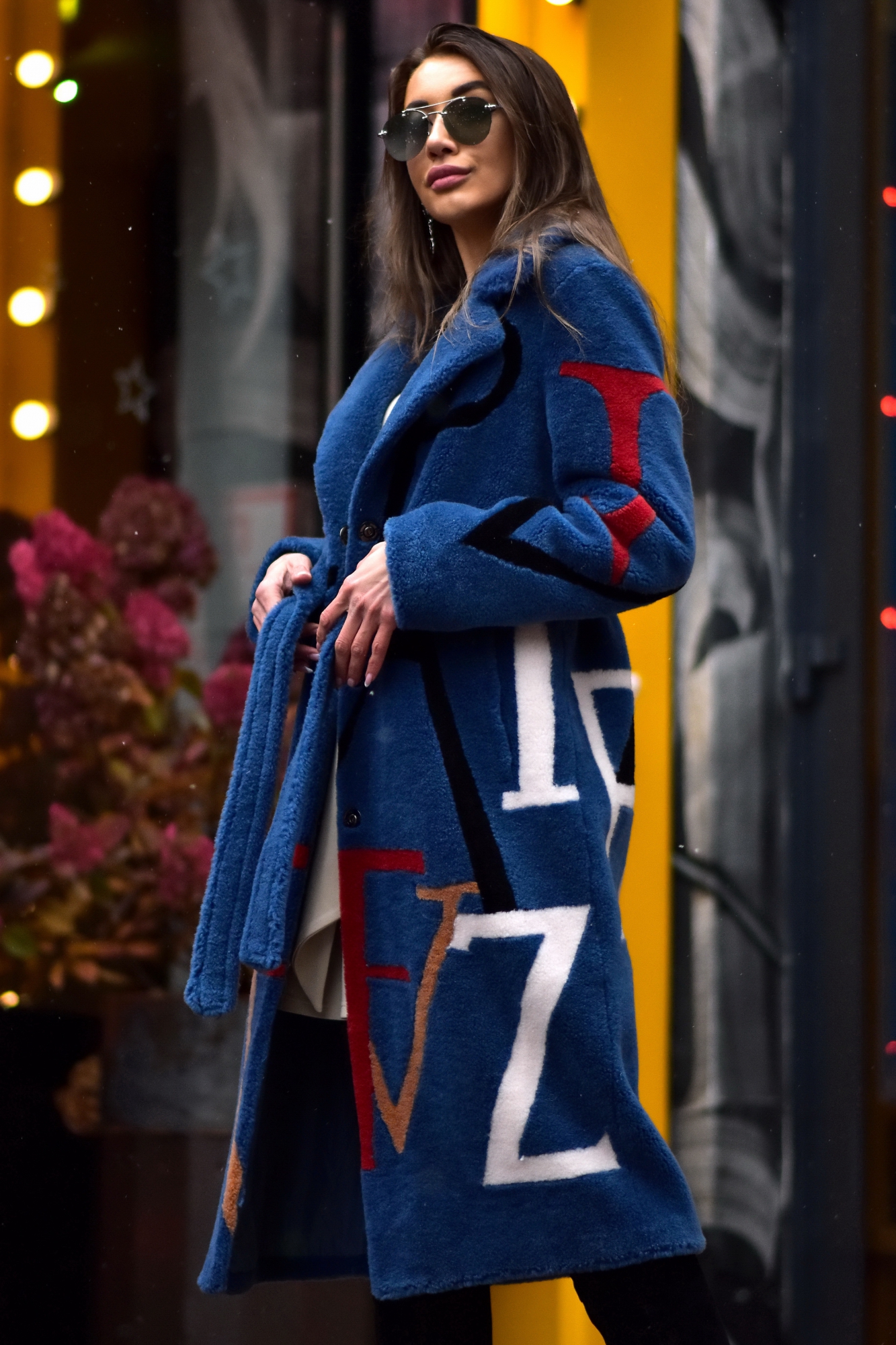 Шубка из шерсти с буквами