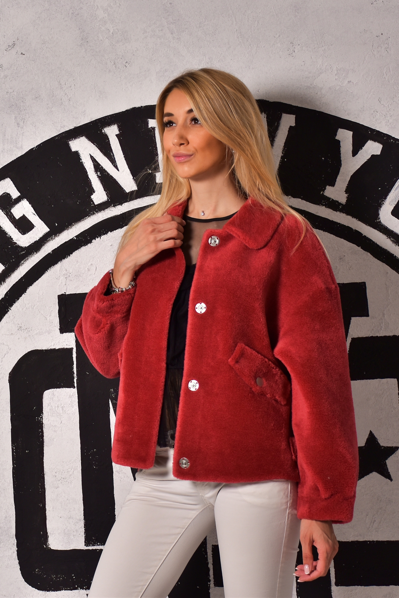 Модная шуба Тедди из натуральной шерсти