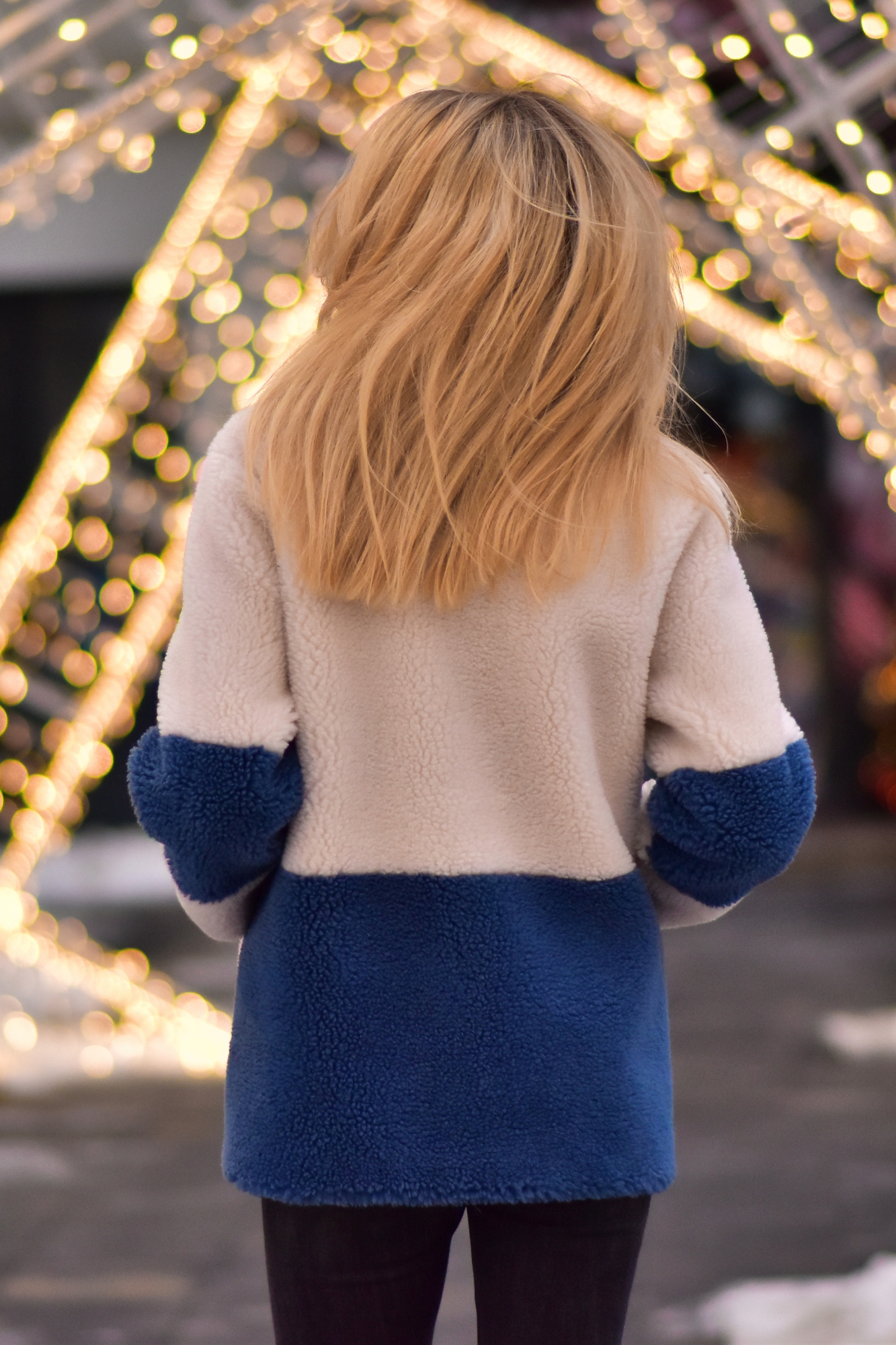 Двухцветная эко шуба