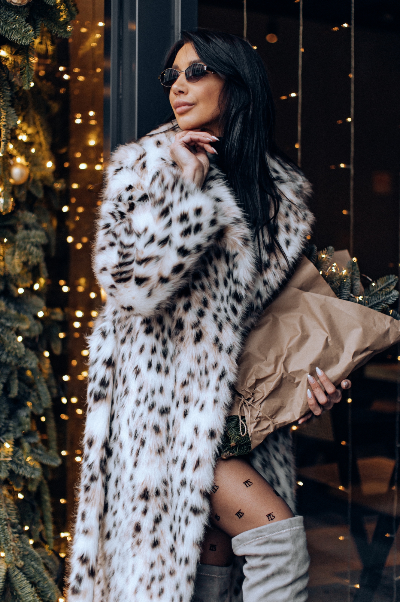 Трендовая шуба Эко-рысь 120см