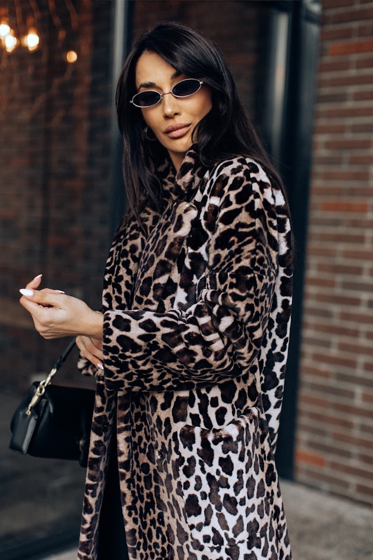 Шубка с ангорой в леопардовой расцветке