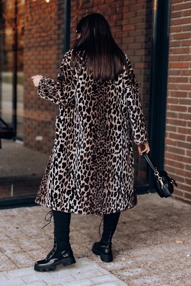 Шубка с ангорой в леопардовой расцветке