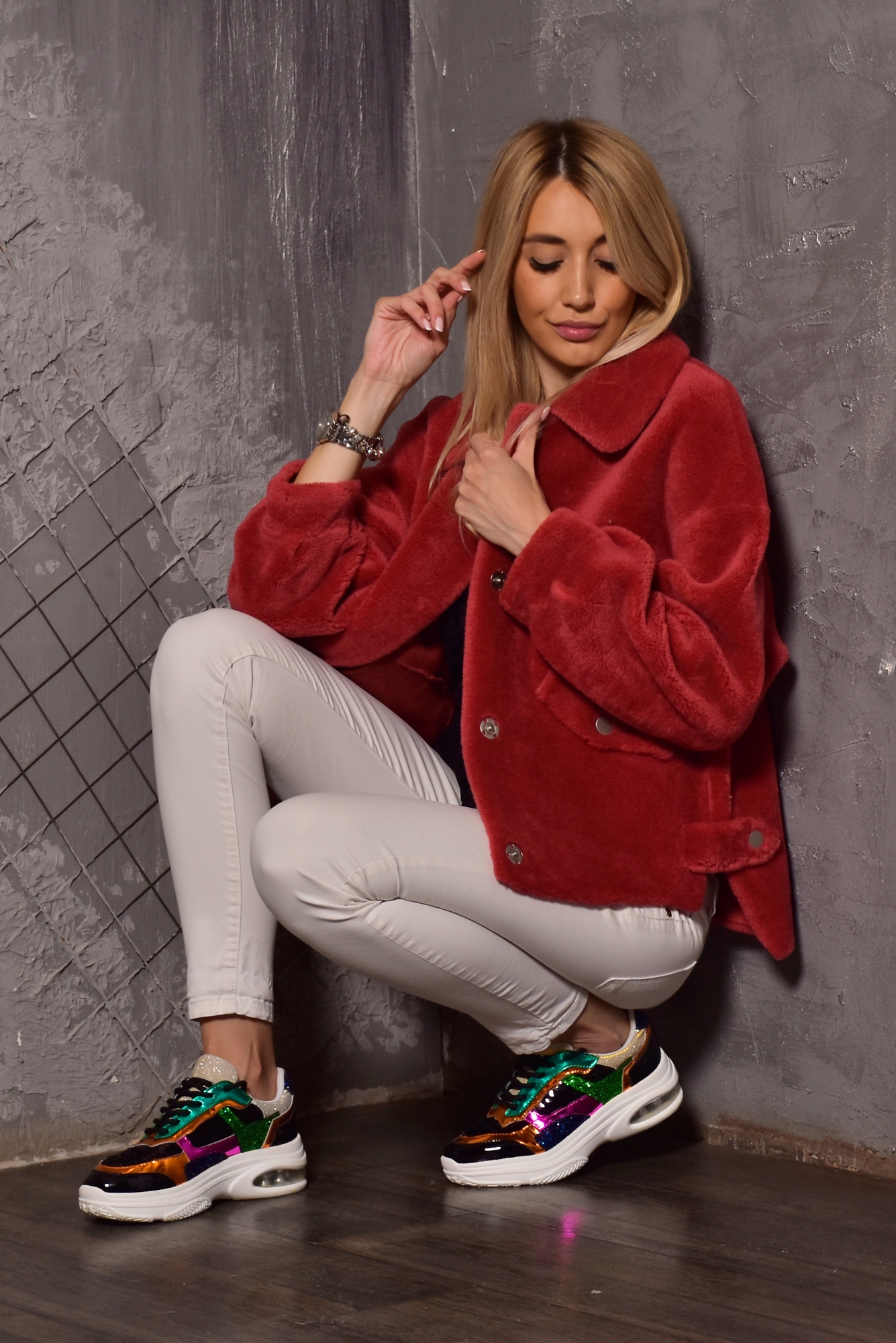 Модная шуба Тедди из натуральной шерсти