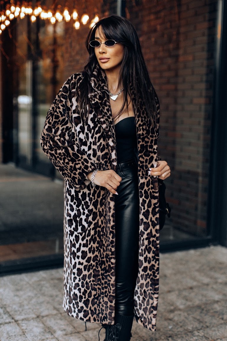 Шубка с ангорой в леопардовой расцветке